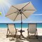 7.5 Feet Solar Umbrella with LED Lights and Crank Tilt for Patio Garden
